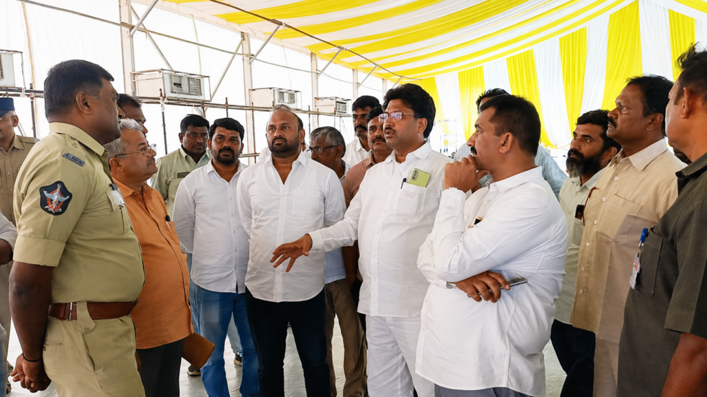 మంత్రి నారా లోకేష్ పర్యటన ఏర్పాట్లపై అధికారుల సమీక్ష